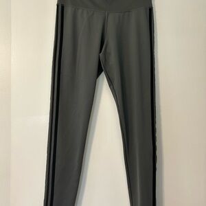 adidas Gray Performance Leggings with Black Logo
